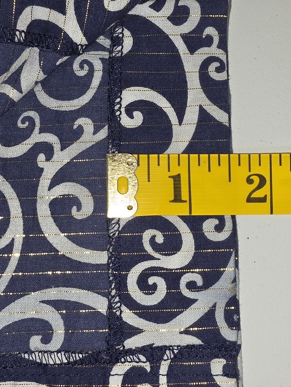 Lilly Pulitzer Notch Neck Shift Dress Size 10 Navy White Gold Metallic Stripe - Picture 13 of 13